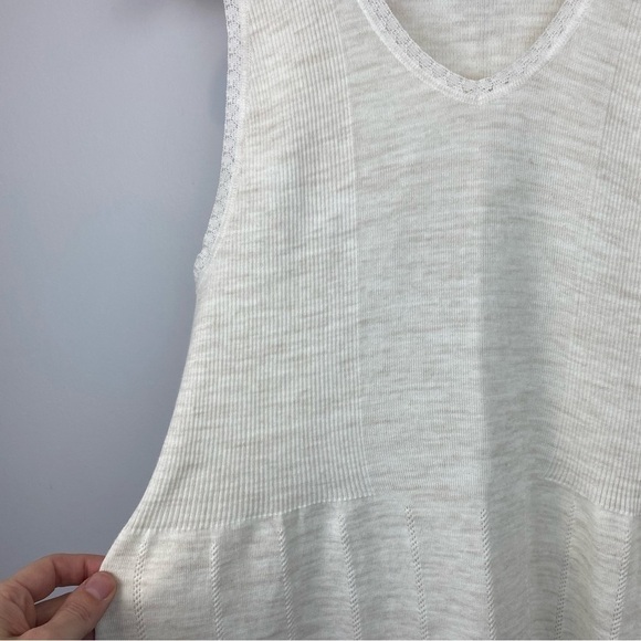 INTIMO • Italian Wool Blend Cottage Core Sleeveless Knit Dress - Picture 3 of 9